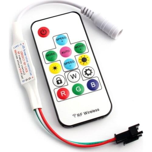 LED WS2812B RF Remote Controller DC12V RGB14key Mini Controller magic RGBW RGB+WW Remote Control For WS2812 Led Strip Light
