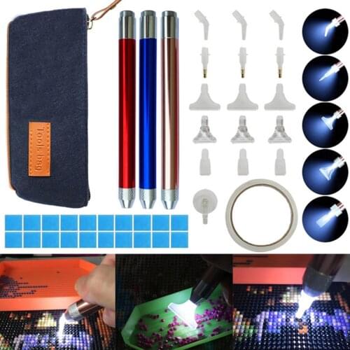 Luminous LED Diamond Painting Dotting Drill Pen DIY Embroidery Cross Stitch Tool Diamond Painting Dotting Drill Pen DIY Embroide