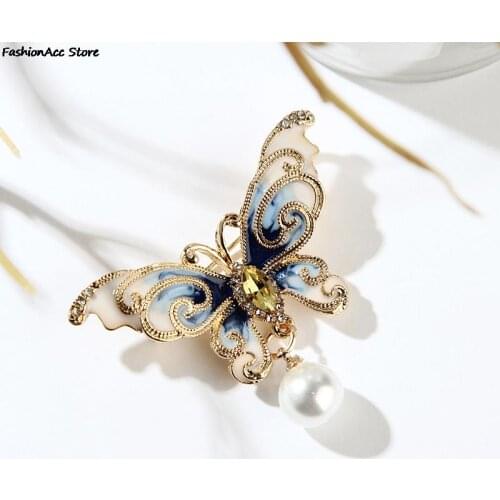 High Quality Crystal Butterfly Brooches Rhinestones Crystal Butterfly Brooches Pins Women Fashion Jewelry