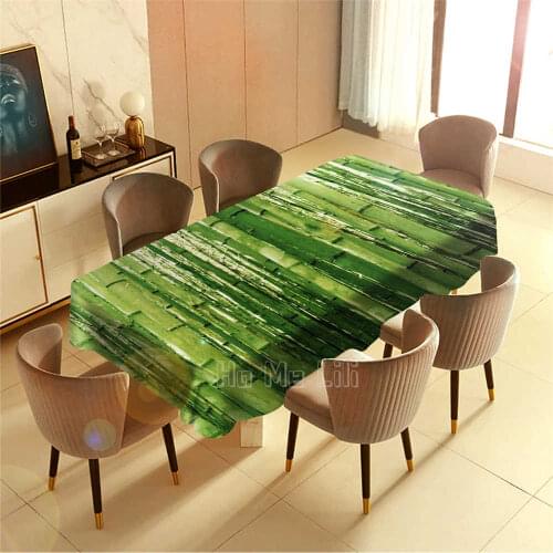 Green Ecological Bamboo Forest Barbecue Picnic Home Party Table Cloth