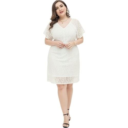 Xl-4xl Summer WomenS Dress 2021 White Lace Dress Long Vintage Maxi Party Beach Women Dresses Light Prom Large Plus Size Curv