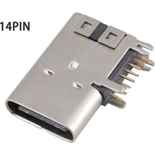 2pcs Type-c 14 Pin Double row side plug fast charge Power Strip Mount High Quality Female USBCharging Port Jack Socket Connector