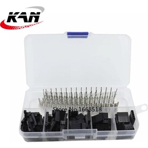 250Pcs/Set Dupont Connector 2.54mm Male Female Jumper Header Housing Cable Wire Terminal Connector Crimp Pins Kit With Box