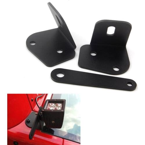 3pcs Exterior Light LED Bar Mounting Windshield A Pillar Bracket Kit For 2007-2016 Jeep Wrangler JK Auto Car Styling Accessories