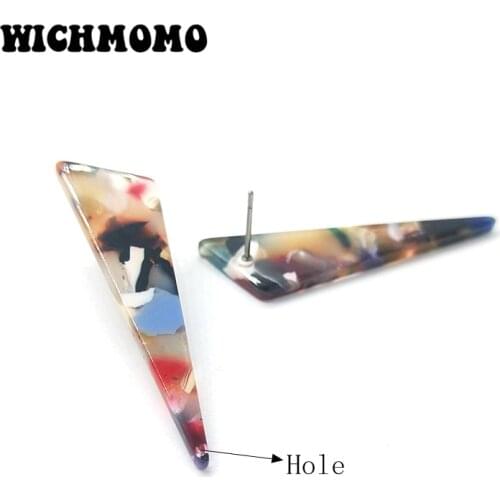 New 43*12mm 4PCS High Quality Acetic Acid Resin Irregular Smooth Earring Base Connectors Linkers for DIY Earring Accessories