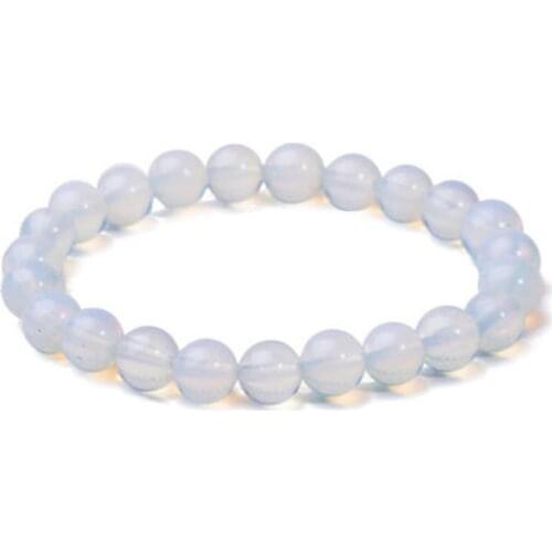 8mm Korean Natural White Moonlight Bracelet Moonstone Bracelets Female Crystal Charm Bracelet Natural Jewelry Women & Bangl N0I3