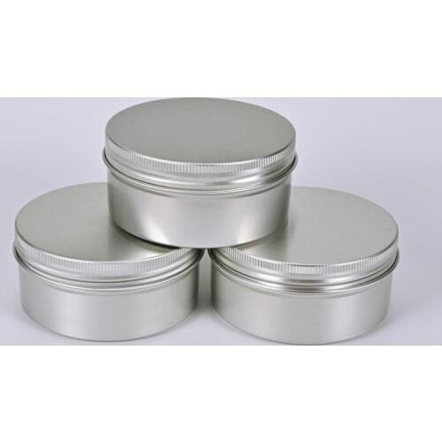 10/20Pcs 200ml Aluminum Round Empty Refillable Bottle Tin Cans Box Silver Cream Jar Pot Case Screw Thread Lid Lip Balm Container