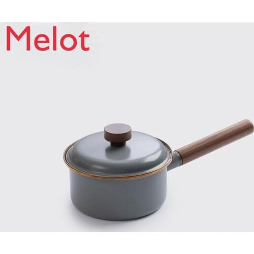 American Beibang Outdoor Single Handle Enamel Stew Pot Retro Craft Simple European Integrated Milk Pot