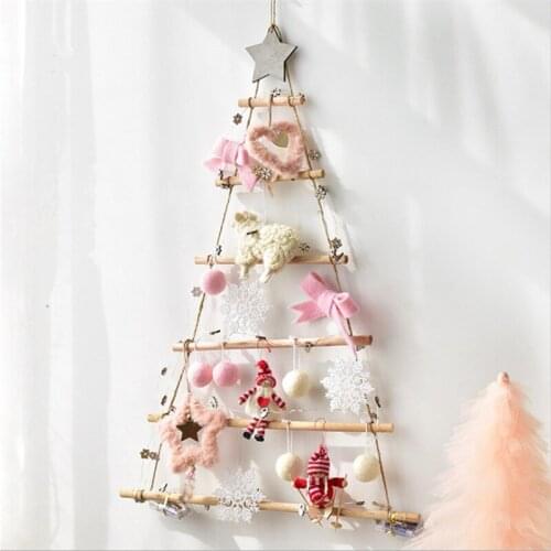 INS Hanging Christmas Tree Ornaments Wooden Pendants New Year Gifts Xmas Tree Decoration DIY Wood Crafts Home Decor Party Props