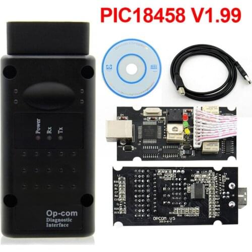 Op Com 1.70 V1.99 with PIC18F458 FTDI Op-com OBD2 16pin USB Interface for Opel Car Auto Diagnostic Tool OPCOM CAN BUS V1.7