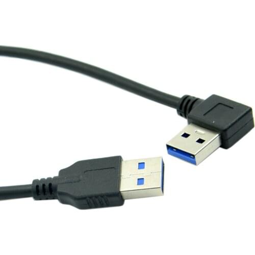 Jimier 90 Degree Right Angled USB 3.0 A Type Male to Straight A Type Male Data Cable 40cm