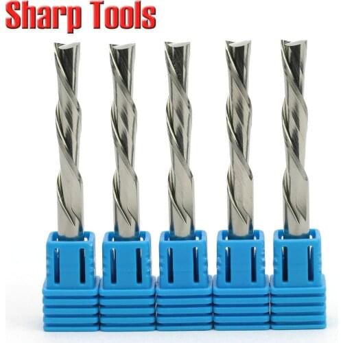 6*35mm Down Cut End Mill 2 Flute Spiral Bit CNC Router Tool Micro Grain Tungsten Carbide Cutter for Wood MDF Engraving Machining