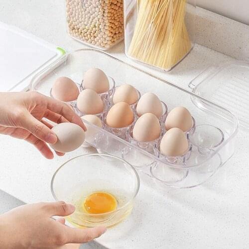 Fridge Egg Holder Stackable Egg Storage Box with Coverd Egg Tray with Lid for Refrigerator Kitchen Cabinet Set of 3