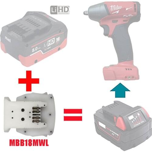 Dawupine MBB18MWL Adapter Converter Connector Use Metabo 18V Li-ion Battery For Milwaukee M18 Lithium Battery Tool