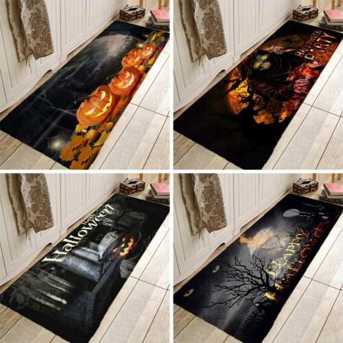 Happy Halloween Pattern Carpet Kitchen Entrance Doormat Anti-slip Floor Rug Bathroom Area Hallway Free Shipping