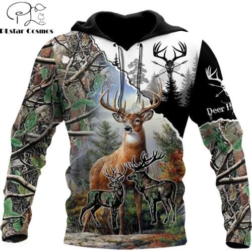 Beautiful Hunting Deer Camo 3D Printed Fashion Mens Autumn Hoodie Sweatshirt Unisex Streetwear Casual Zip Jacket Pullover KJ545