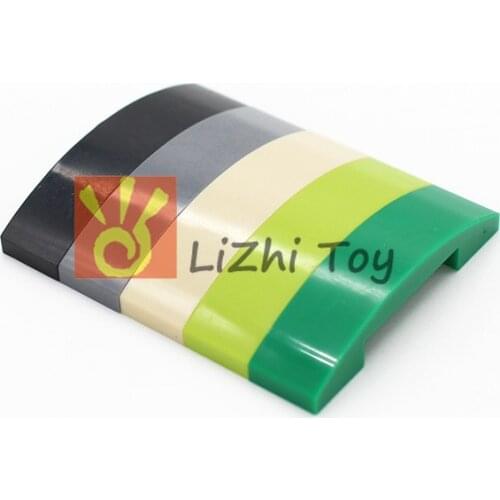 Moc Brick 93273 Slope Curved 4 x 1 Double No Studs DIY Enlighten Building Blocks Block Bricks Compatible