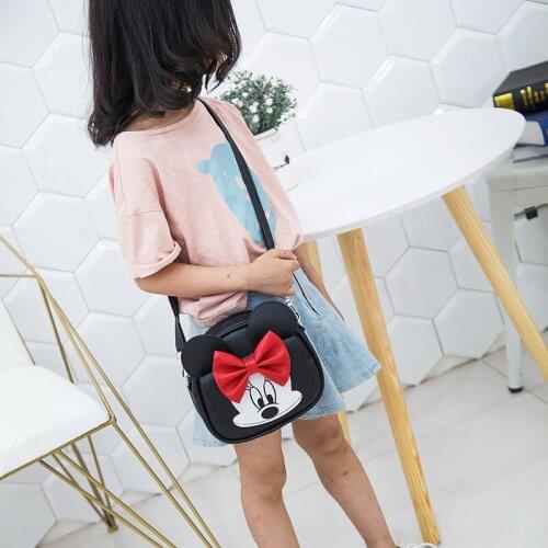 Disney Childrens Bag Baby Mini Princess Fashion Girls Handbags Cute cartoon Minnie PU Shoulder Kids Coin Purse