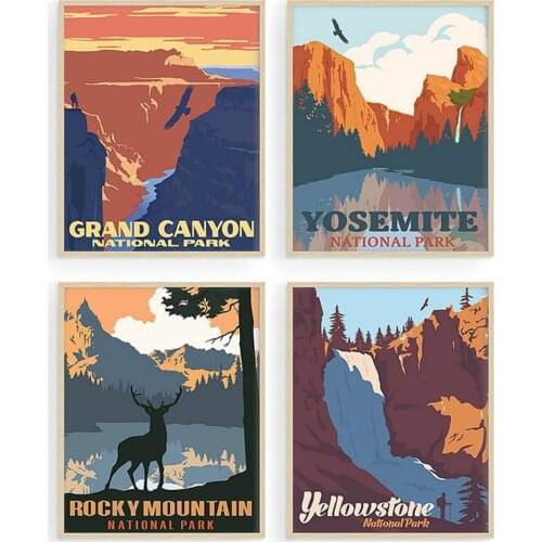 Diamond Painting Diamond setting National Park Poster Cross Stitch Kit Embroidery Mosaic Art diamond paint Picture of Rhineston