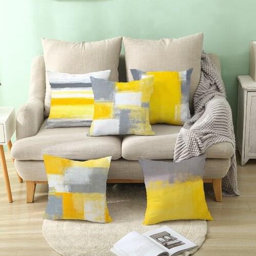 New Abstract Hand Painting Throw Pillow Case Geometry Cushion Covers for Home Sofa Chair Decorative Pillowcases