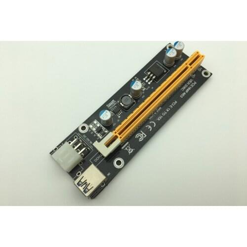 New Riser Mini PCI-E PCI Express Riser Card 1x to 16x USB 3.0 Data Cable SATA to 6Pin Power Supply for BTC Miner Antminer Mining