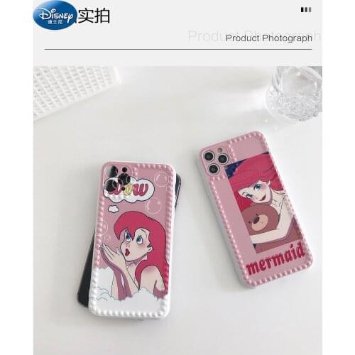 Disney original cartoon cute mermaid phone case for iPhone 7/8P/X/XR/XS/XSMAX/11/pro Girls Case Cover zz0715-4