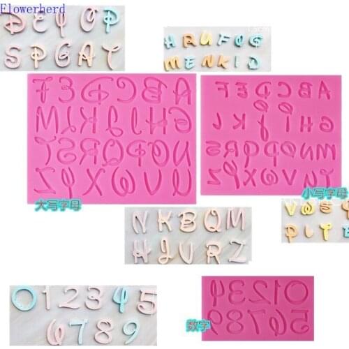 Uppercase and Lowercase Alphanumeric Fondant Silicone Mold Chocolate Cake Decoration Silicone Mold Aroma Plaster Mold Cake Decor