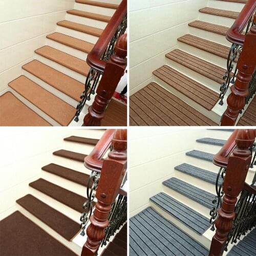 Stair Tread Carpet Mats Self Adhesive Stair Mat Non-Skid Stair Step Carpet Step Rug Protection Cover Washable Stair Mat