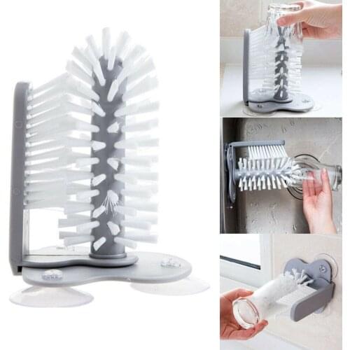 Glass Cup Cleaning Brushes Creative Sink Suction Cup Glass Bottle Cleaning Tool Household Artifact