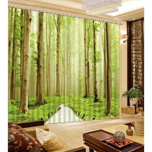 Forest curtains 3D Curtain Luxury Blackout Window Curtain Living Room Blackout curtain