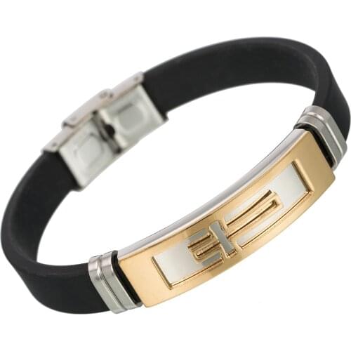 Dropshipping Christian Cross Charm Bracelet Fast Delivery Silicone Bangle With Stainless Steel Cuff Wristband For Men