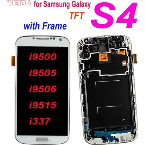 100% tested 5.0" LCD For Samsung Galaxy S4 LCD Display i9500 i9505 i9506 Touch Screen Digitizer Assembly with Frame Replacement