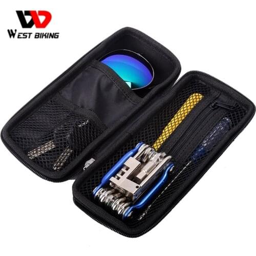 WEST BIKING Bike Bag Repair Tools Storage Box Portable Cycling Bicycle Apply Bottle Cage Can Store Keys Repair Tool Set Case Bag