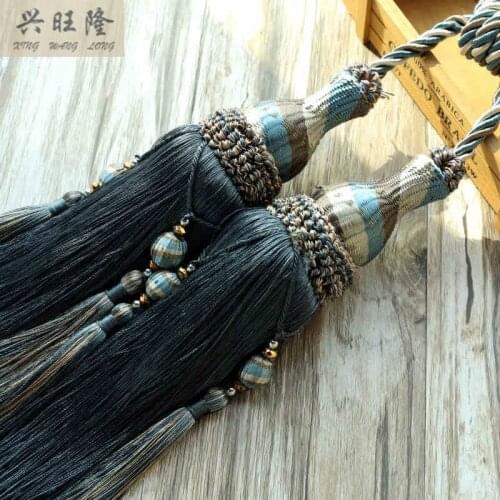 XWL 1Pair Curtain Hanging Belts Double Balls Window Curtain Accessories Strap Tassel Tiebacks Buckle Hanging Ropes Home Decor