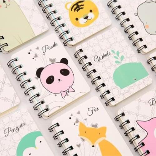1pcs Small Mini Cute Animal Dog Cat Hippo Penguin Panda Notebook for Women Student Paper Notepad Kawaii School Stationery