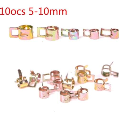 10Pcs/lot 5mm 6mm 7mm 8mm 9mm 10mm Spring Clip Fuel Line Hose Water Pipe Air Tube Clamps Fastener