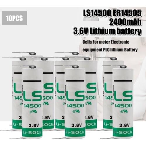 10pcs/lot New Original SAFT LS14500 AA 3.6V 2600MAH Thionyl Chloride Industrial lithium battery plc batteries With Three Tabs