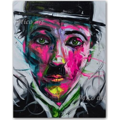 100% Hand-painted Modern Art Handmade Movie Star Portrait Oil Painting Wall Canvas Art Bedroom Decor Paintings Artwork