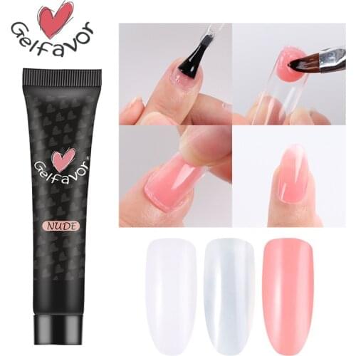 15ml Acrylic Quick Building Extension Nail Gel Nail Polish Pink Clear Hard Jelly Soak Off Gel Manicures Finger Extend TSLM1