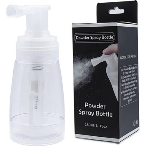 180ml Portable Empty Refillable Bottle Dry Loose Powder Spray Bottle Travel Packaging with Locking Nozzle Hairdressing Tool