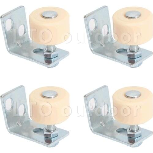2/4 Pcs Slide Gate Guide Roller with L Bracket Adjustable Nylon Rollers Gate Door Locator for Sliding Gates