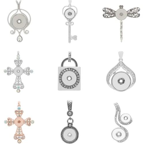 20mm 18mm Snap Button Pendants DIY Jewelry 5pcs/lot (No chain) KD3032