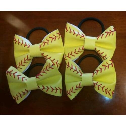 2018 Softball Stacked Hair Bow - Baseball Stacked Hair Bow - Softball Hair Bow - Baseball Hair Bow