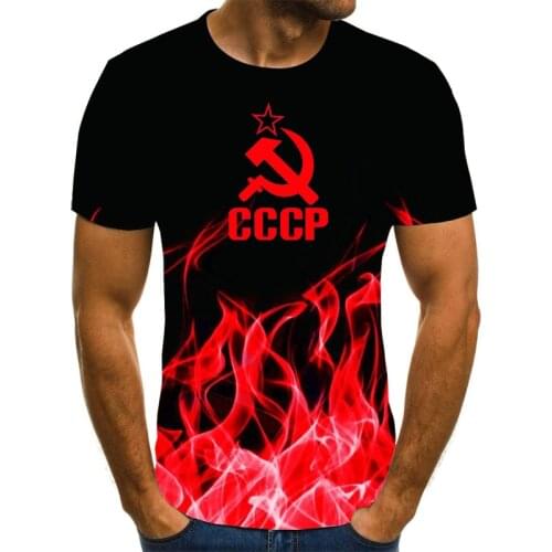 2021 New fashion mens CCCP printed 3D print T-shirt summer hot selling short sleeve crew neck mens and womens sports T-shirt