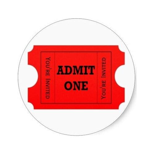 3.8cm Admit One Red Ticket Envelope Seal Stickers