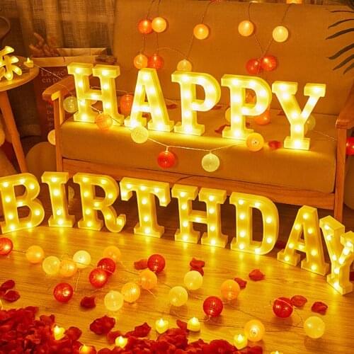 3D LED Night Lamp 26 Letter 0-9 Digital Marquee Sign Alphabet Light Wall Hanging Lamp Indoor Decor Wedding Party LED Night Light