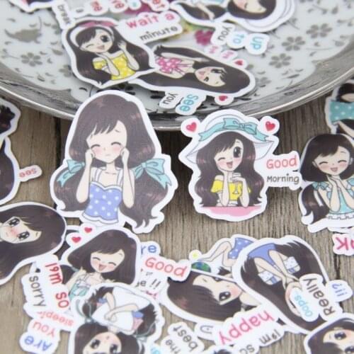 40pcs Pretty Young Girl Women Scrapbooking Stickers Lady Decorative Sticker for DIY Crafting Water Bottle Laptop Journal Diary