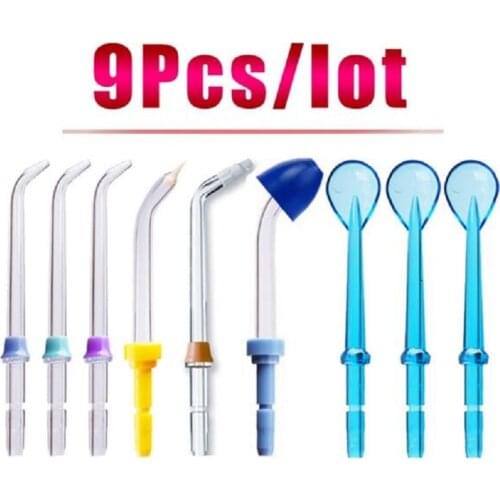 9pcs Oral Irrigator Replacement Standard Sprinkler + Nose Washing + Tongue Cleaning