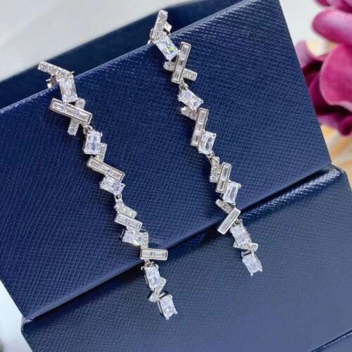 Designer Fashion 925 Sterling Silver Jewelry 3A Cubic Zirconia Party Earring