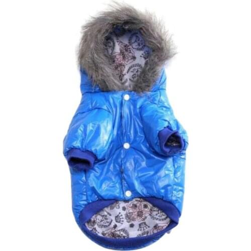 Pet Dogs Thickened Warm Costume Autumn Winter Puppy PU Hoodie Coat Resistant To Dirty Dog Warm Clothes